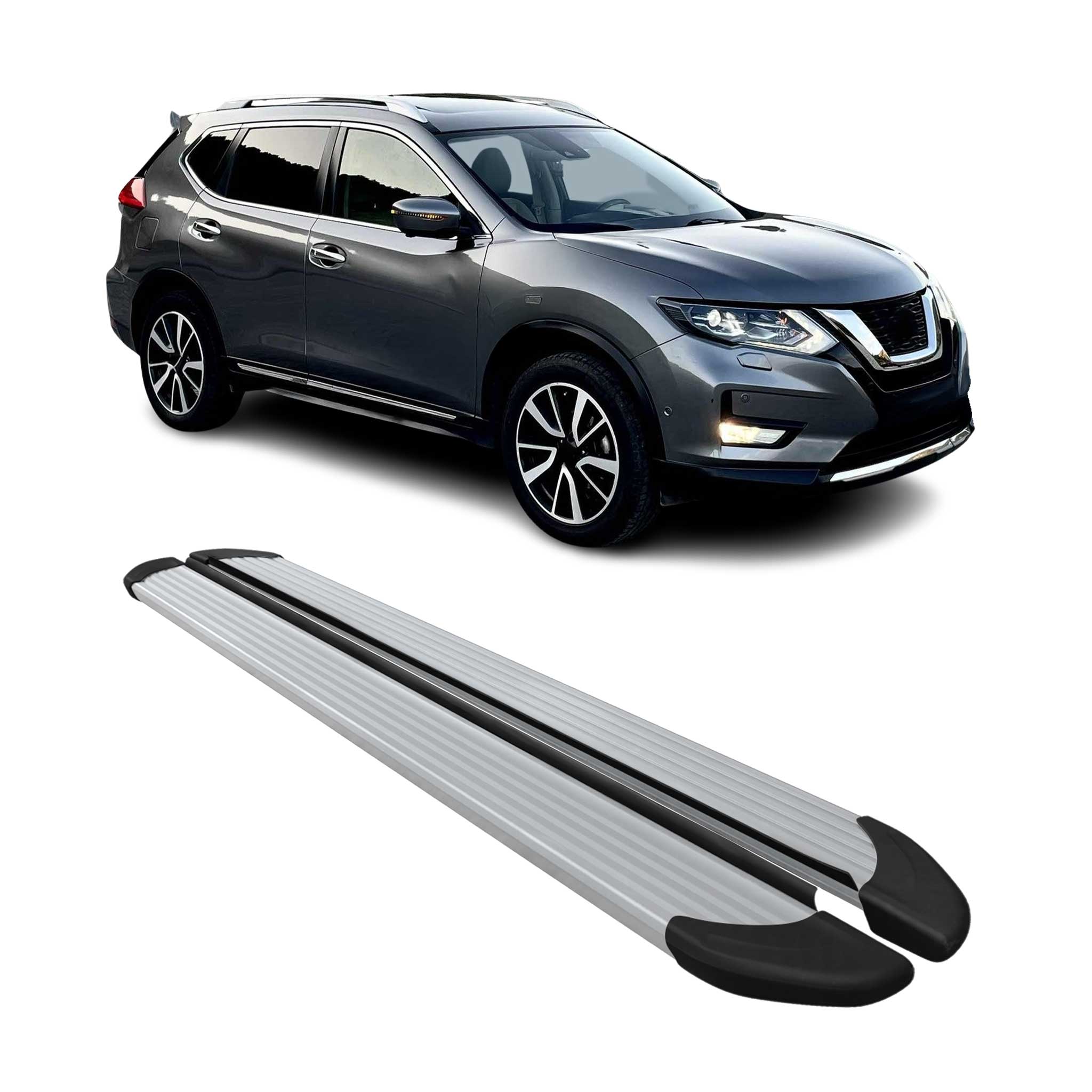 Seitenschweller Trittbretter Schweller für Nissan X-Trail 2013-2021 Alu Grau