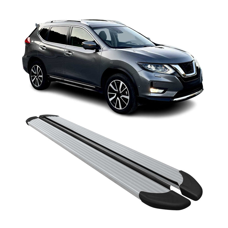Seitenschweller Trittbretter Schweller für Nissan X-Trail 2014-2021 Alu Grau