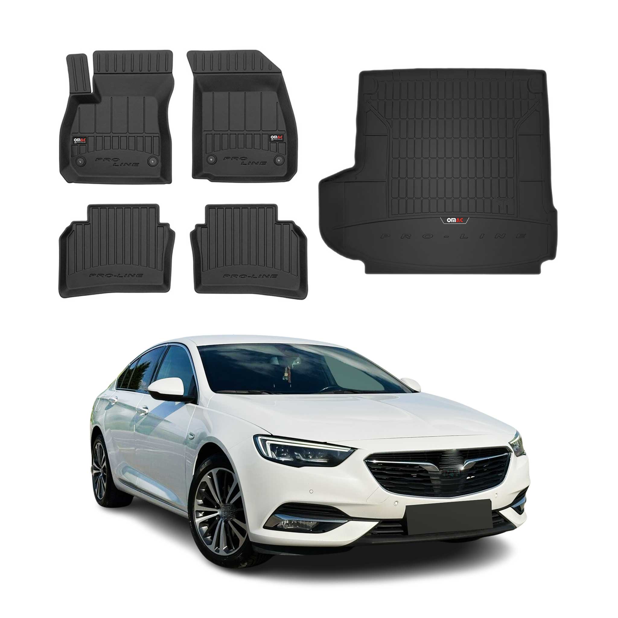 OMAC Fußmatten & Kofferraumwanne Set für Opel Insignia B 2017-2022 Gummi 5x