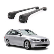 Dachträger Grundträger für BMW 5er E61 Touring 2004-2010 Aluminium Schwarz 2tlg