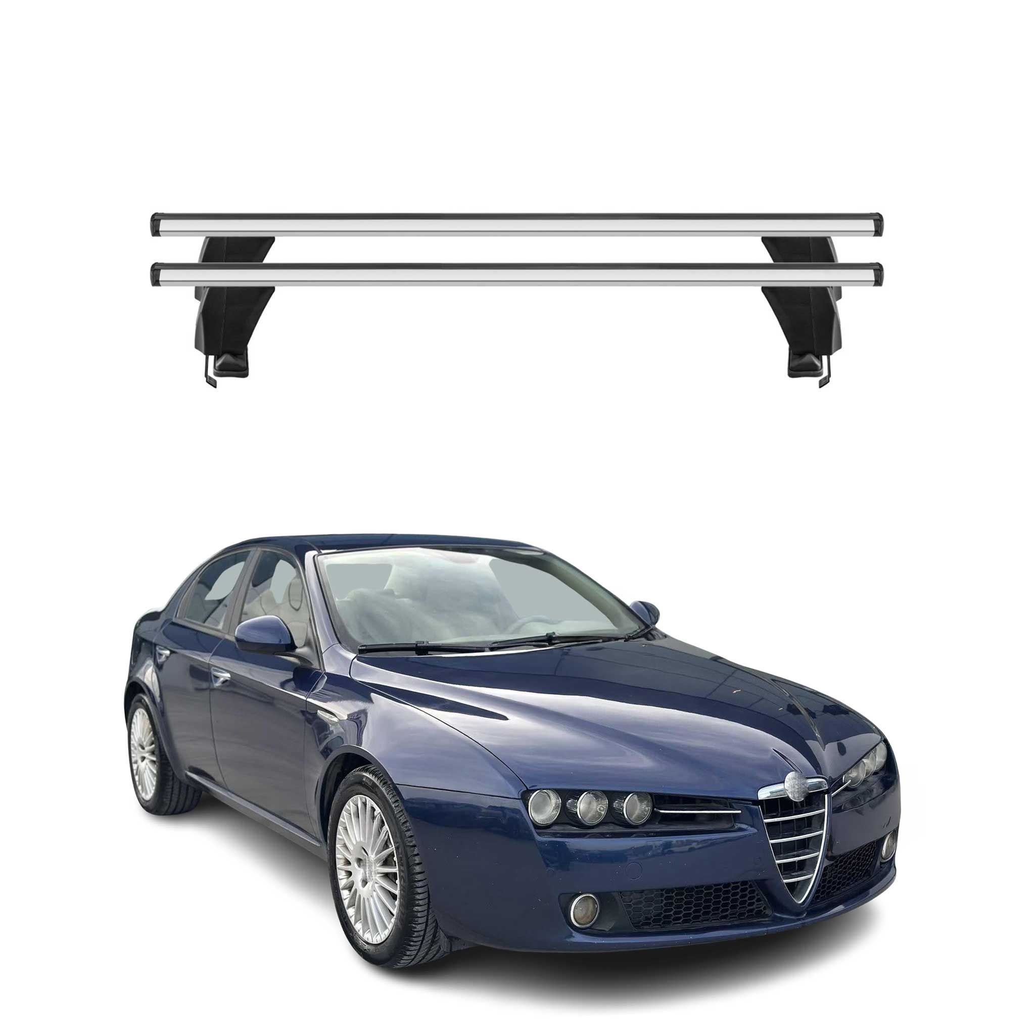 Menabo Dachträger Grundtäger für Alfa Romeo 159 Limo 2005-2011 50kg Alu Grau 2x