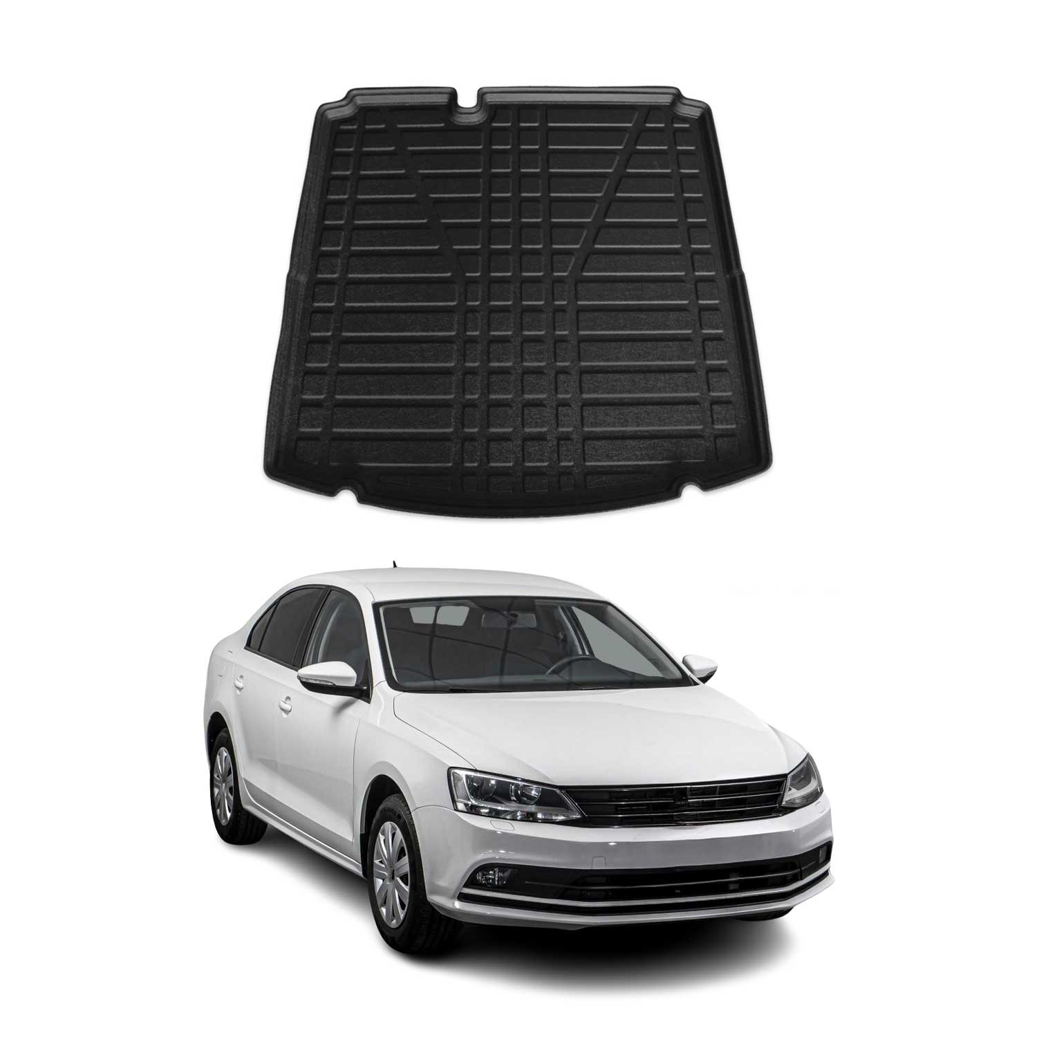 Gummi Kofferraumwanne Laderaumwanne für VW Jetta 2011-2014 TPE Schwarz