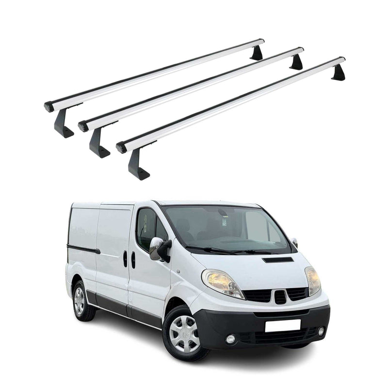 Dachträger Grundtäger für Opel Vivaro A 2001-2014 75kg Aluminium Silber 3 tlg