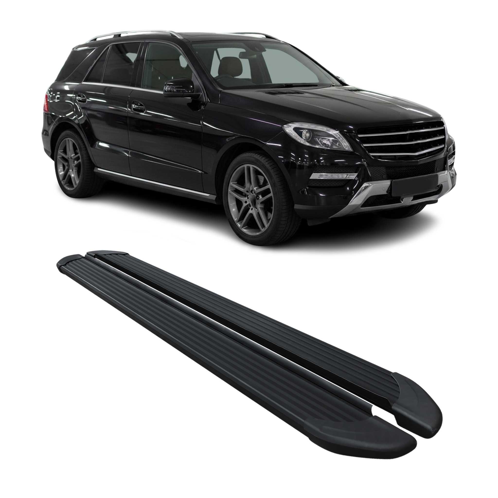 Schweller Trittbretter Schweller für Mercedes M Klasse W166 2012-19 Alu Schwarz