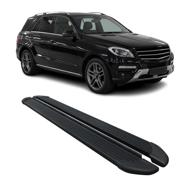 Schweller Trittbretter Schweller für Mercedes M Klasse W166 2011-25 Alu Schwarz
