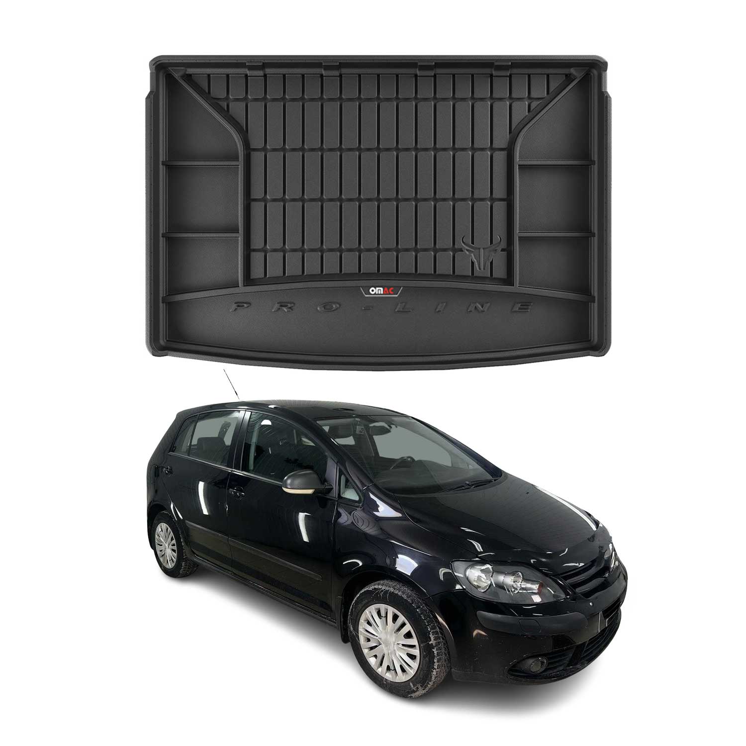 OMAC Gummi Kofferraumwanne für VW Golf Plus 2005-2014 TPE Laderaumwanne Schwarz