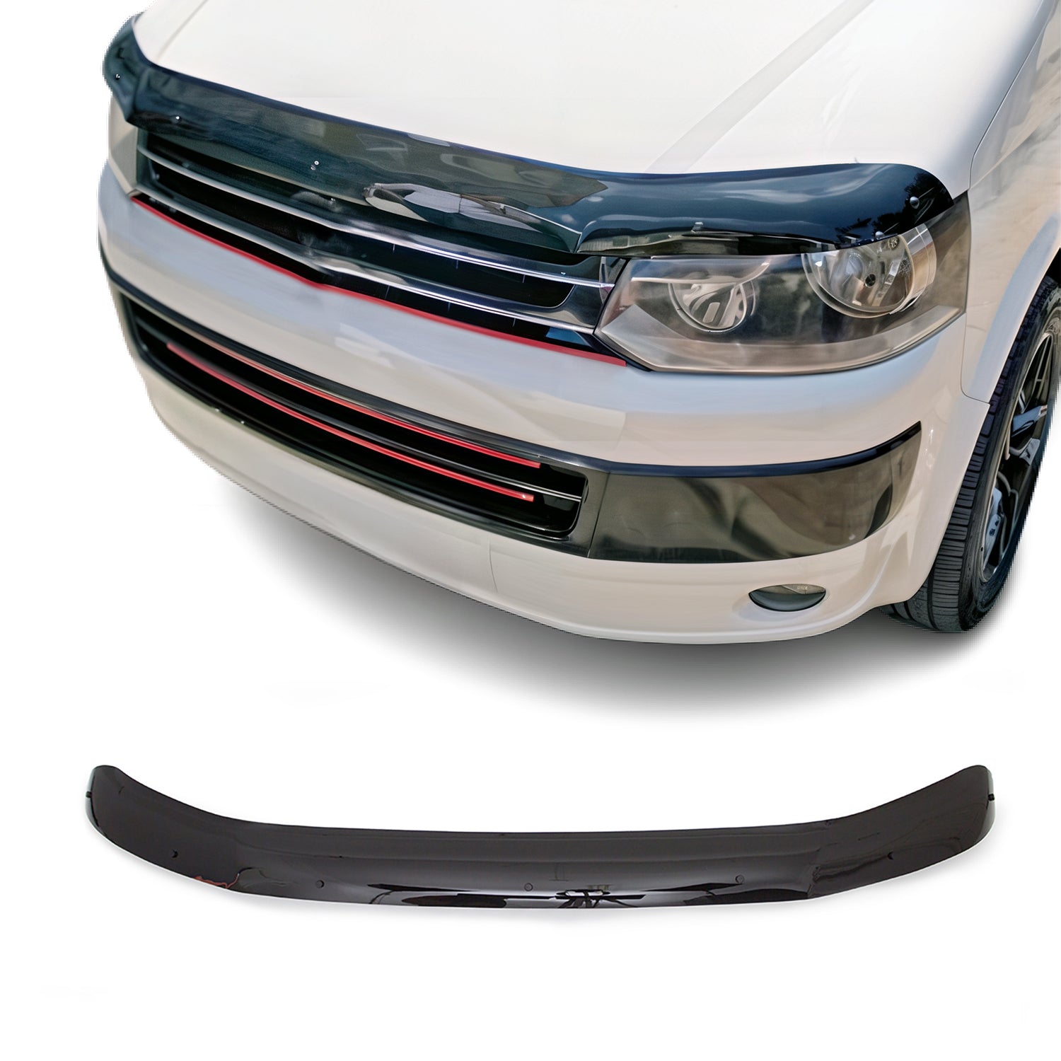 Motorhaube Deflektor Insekten Steinschlagschutz für VW T5 2010-2015 Schwarz