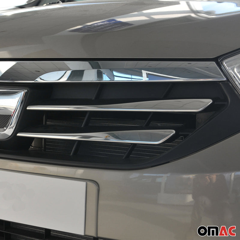 Kühlergrill Leisten Grillleisten für Dacia Lodgy Stepway 2013-2024 Chrom Silber