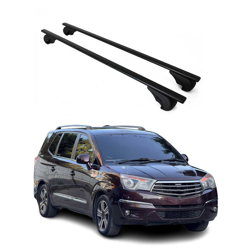 Dachträger Grundtäger für SsangYong Rodius 2004-2019 75kg Metall Schwarz 2 tlg