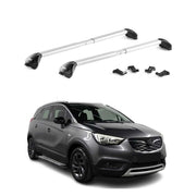 Dachträger für Opel Crossland X / Grandland X 2017-2024 100kg Alu Silber 2x ABE