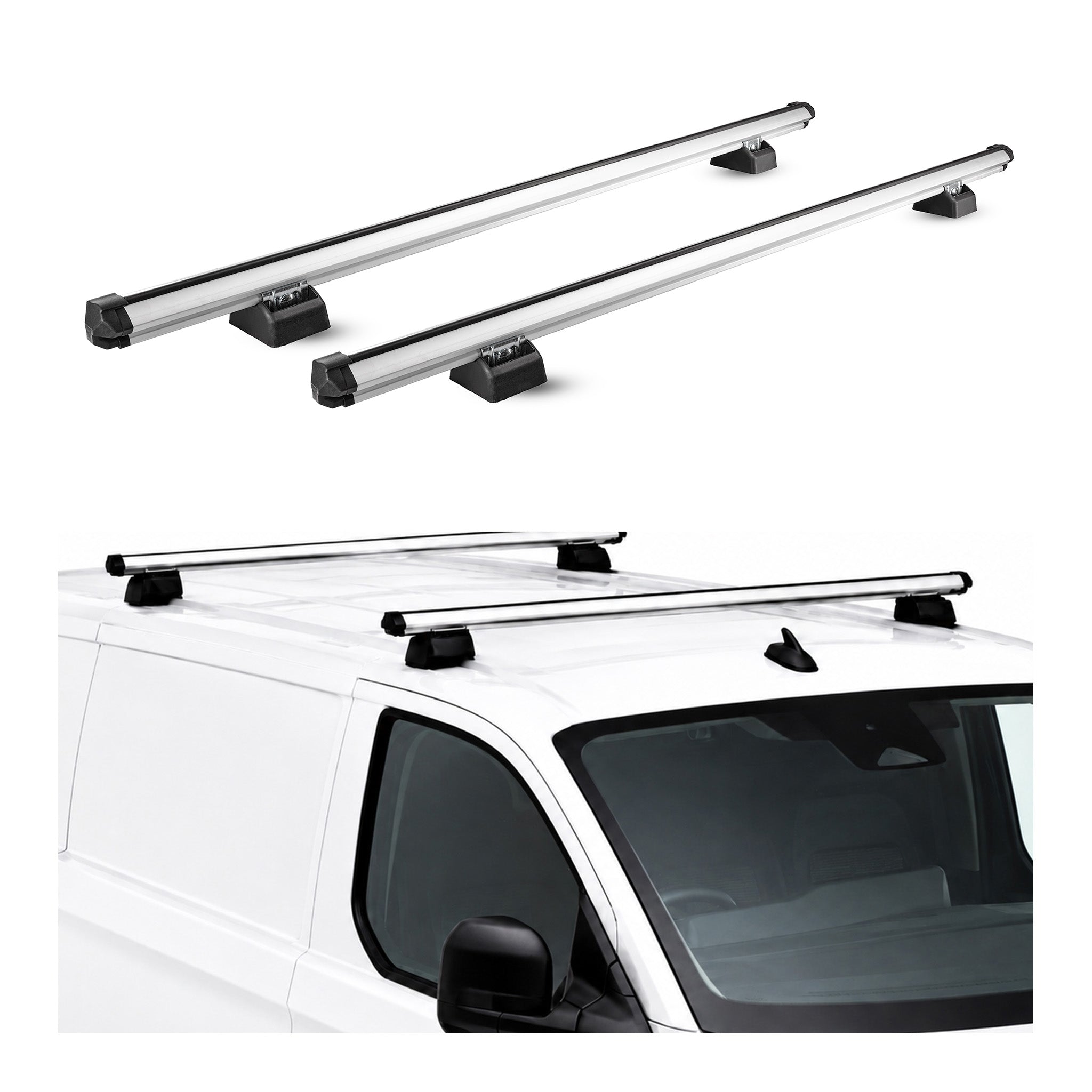 Dachträger für Renault Express 2021-2024 H1L1 2-Träger Aluminium Silber