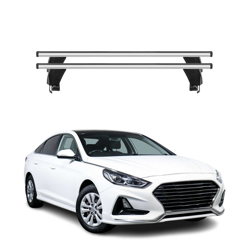 Menabo Dachträger Grundtäger für Hyundai Sonata mk7 2014-2019 50kg Alu Silber 2x