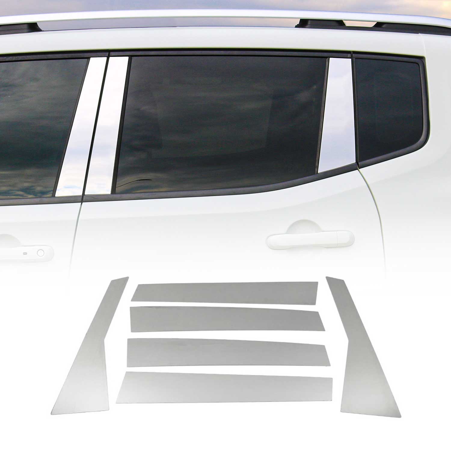 B-Säule C-Säule Türsäulen Verkleidung für Honda CR-V 2012-2018 Chrom Silber 6tlg