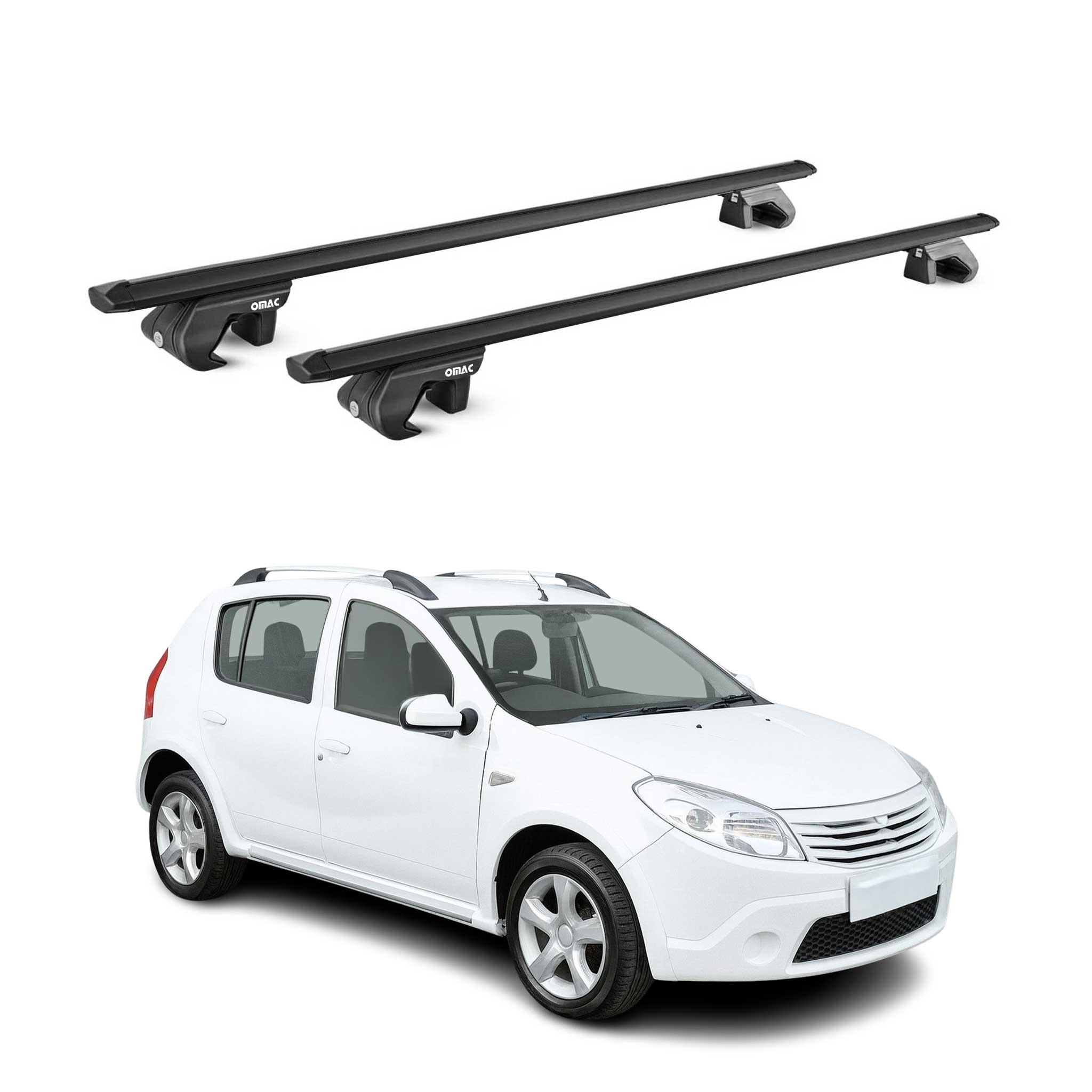 Dachträger für Dacia Sandero Stepway I 2011-2012 Facelift 90kg Alu Schwarz ABE