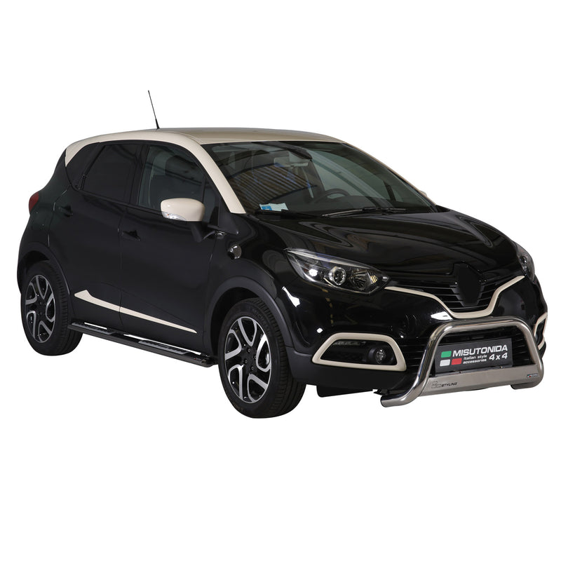 Edelstahl Seitenschweller Schwellerrohre für Renault Captur 2013-2017 Schwarz