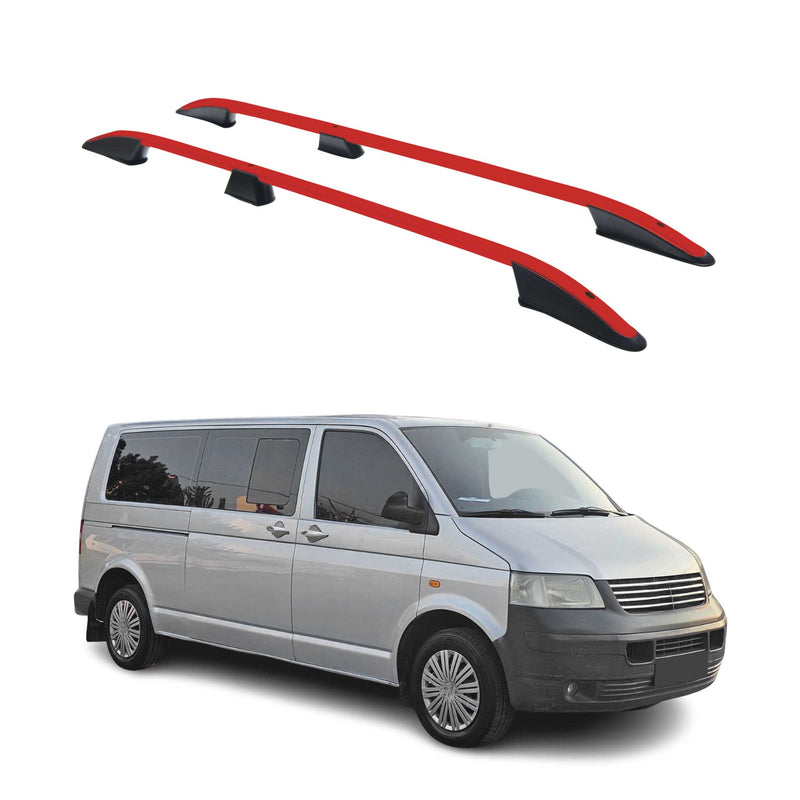 Dachreling Dachgepäckträger für VW T5 Multivan 2003-2015 L2 Langer  Alu Rot