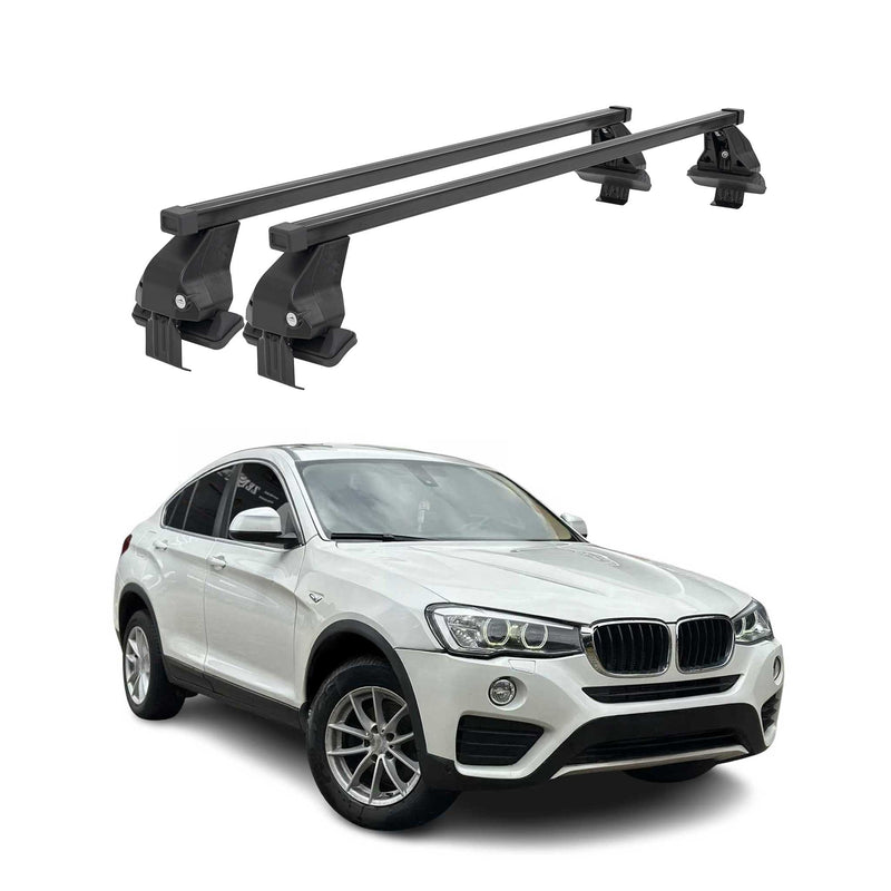 Menabo Dachträger Grundtäger für BMW X4 F26 2014-2018 50kg Stahl Schwarz 2 tlg