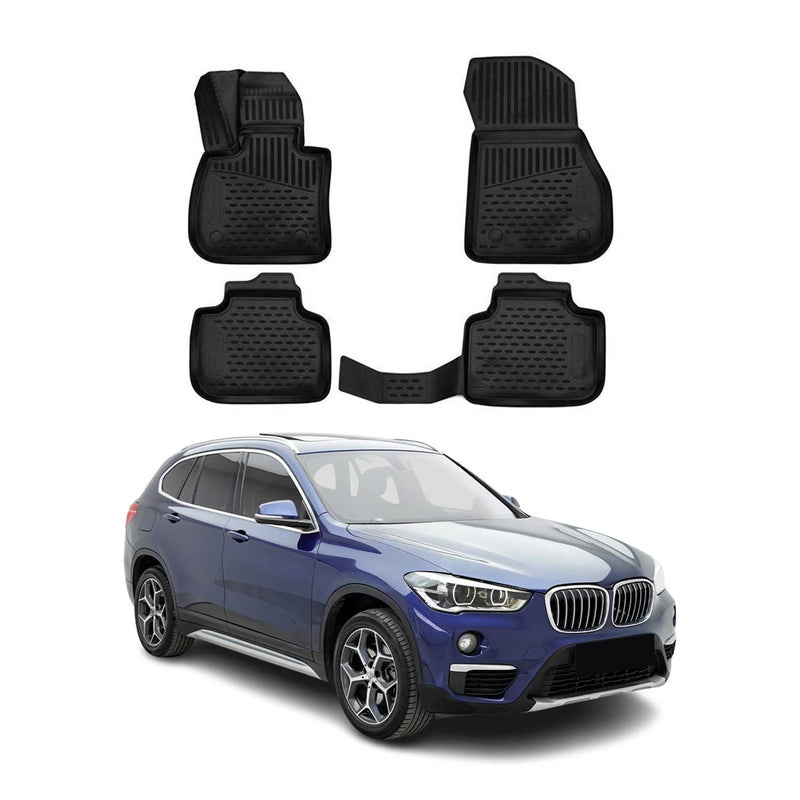 OMAC Gummimatten Fußmatten für BMW X1 F48 2015-2022 TPE Automatten Schwarz 4x