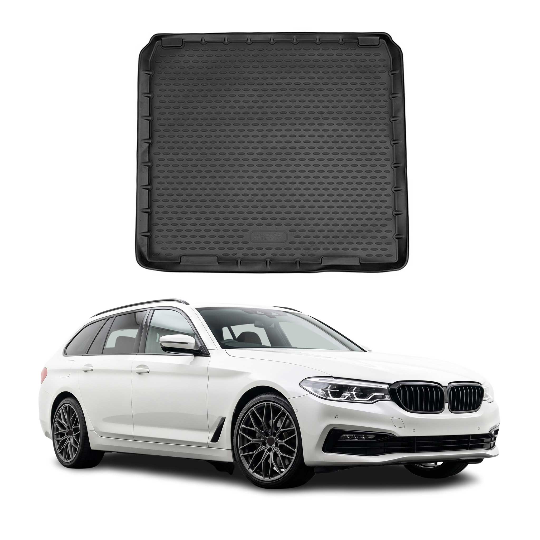 Kofferraummatte Kofferraumwanne für BMW 5er Touring G31 2017-2023 Gummi Schwarz
