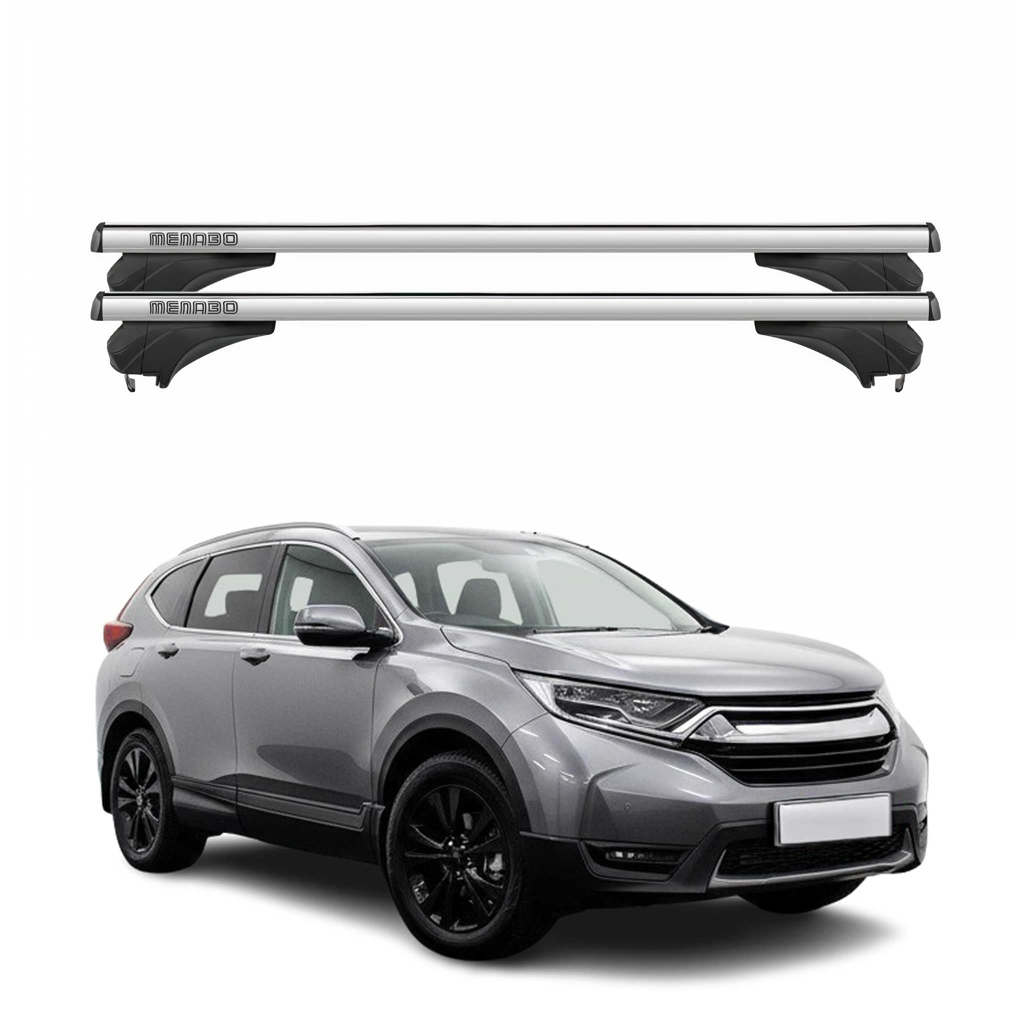 Menabo Dachträger Grundtäger für Honda CR-V V 2017-2021 Aluminium Silber 2 tlg
