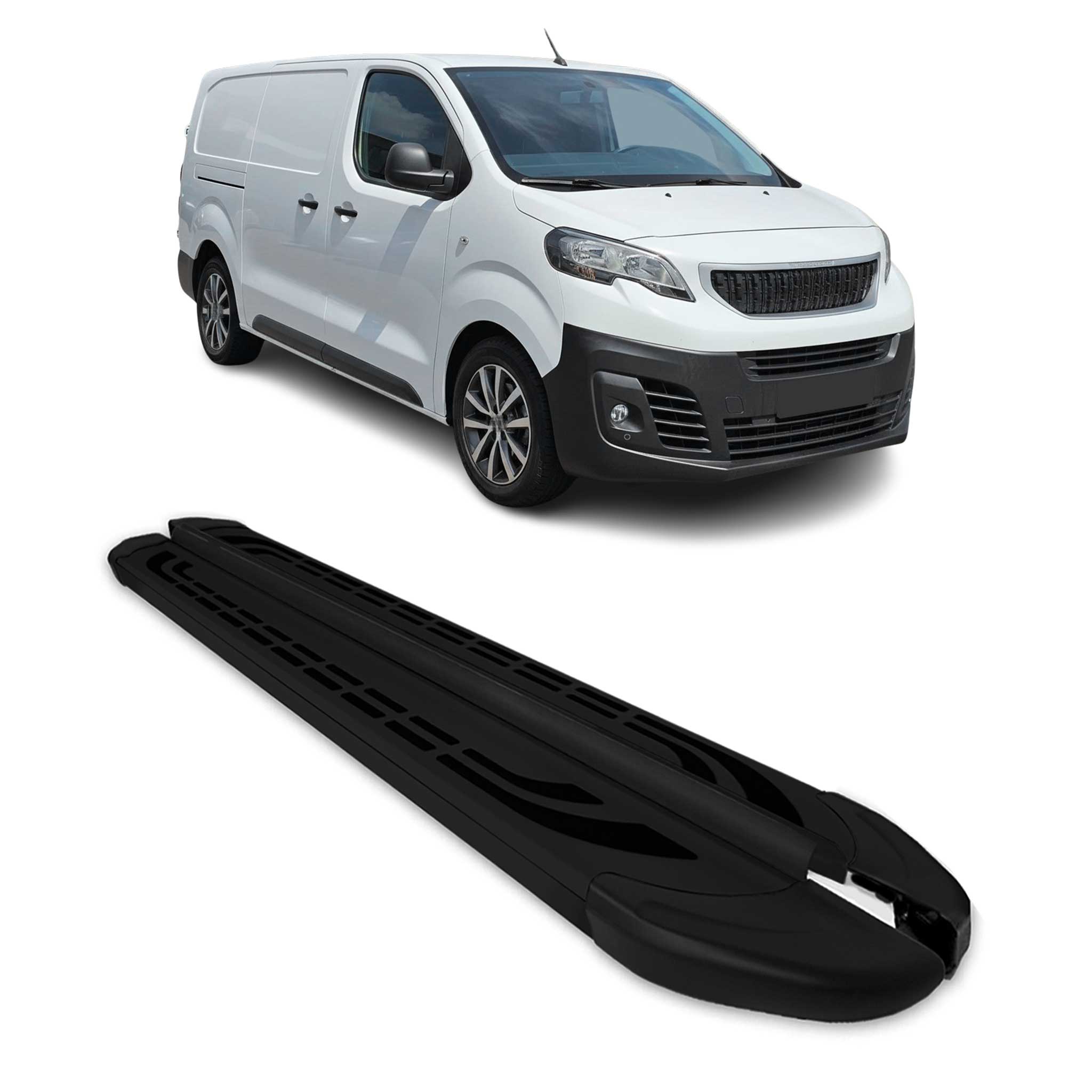 Trittbretter Seitenschweller für Peugeot Traveller 2016-2026 L2 L3 Alu Schwarz
