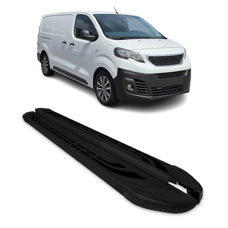 Trittbretter Seitenschweller für Peugeot Traveller 2017-2025 L2 L3 Alu Schwarz