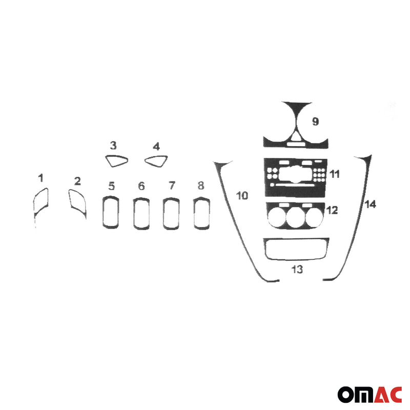 Innenraum Dekor Cockpit für Opel Corsa D 2006-2014 Carbon Optik 14tlg