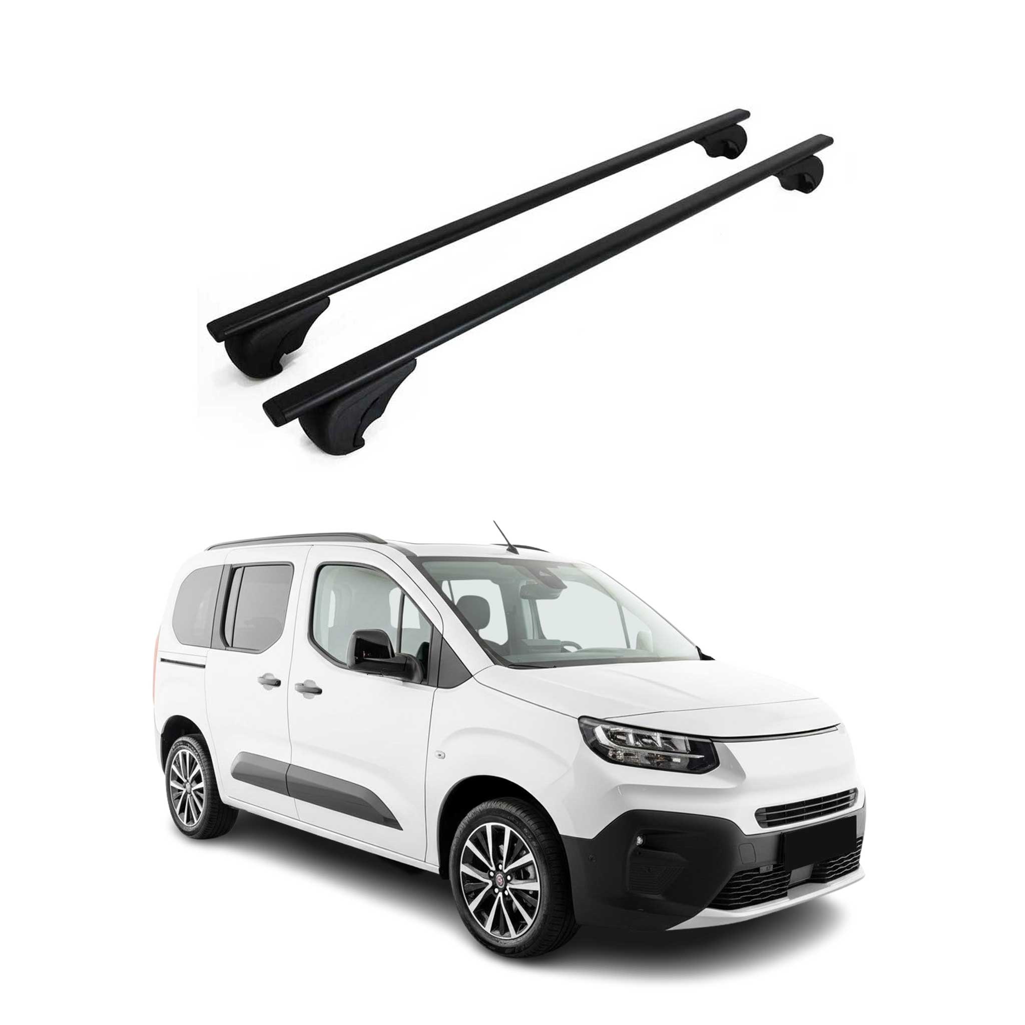 Dachträger Grundträger für Fiat Doblo III 2022-2026 Metall Schwarz 2tlg