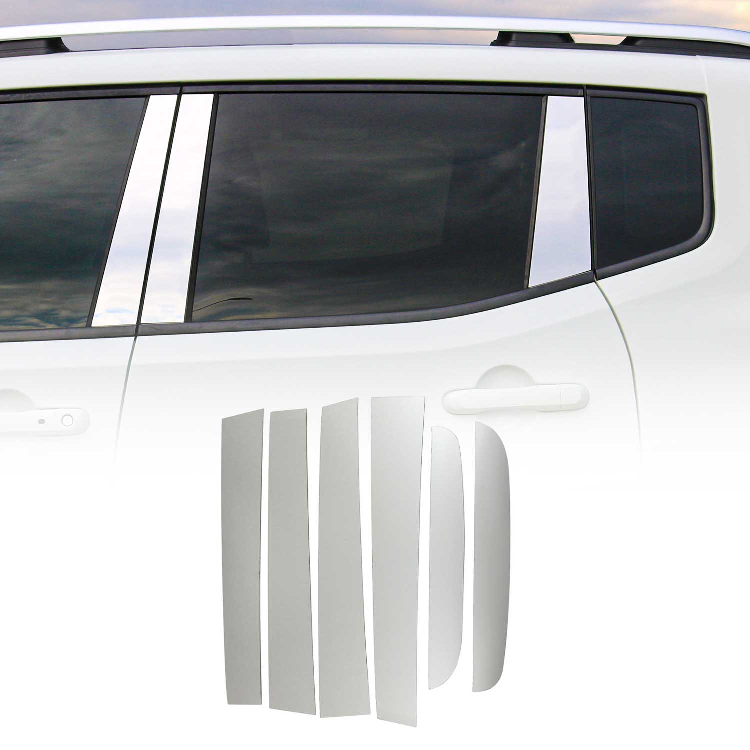 B-Säule Türsäulen Verkleidung für Ford Ranger 2015-2021 Edelstahl Chrom 6tlg