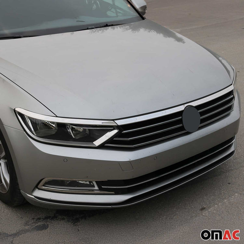 Scheinwerfer Leisten Motorhaubenleiste für VW Passat B8 2015-2021 Edelstahl 3tlg