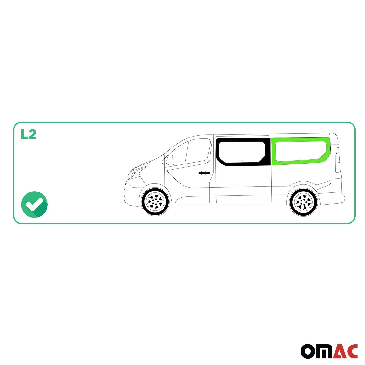 Seitenfenster Auto Fenster für Opel Vivaro B 2014-2019 Links Auto L2 Schwarz