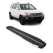 Trittbretter Seitenschweller für Kia Sportage 2004-2010 Edelstahl Schwarz Silber