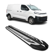 Trittbretter Seitenschweller für Citroen Jumpy 2016-2026 L2 L3 Alu Schwarz