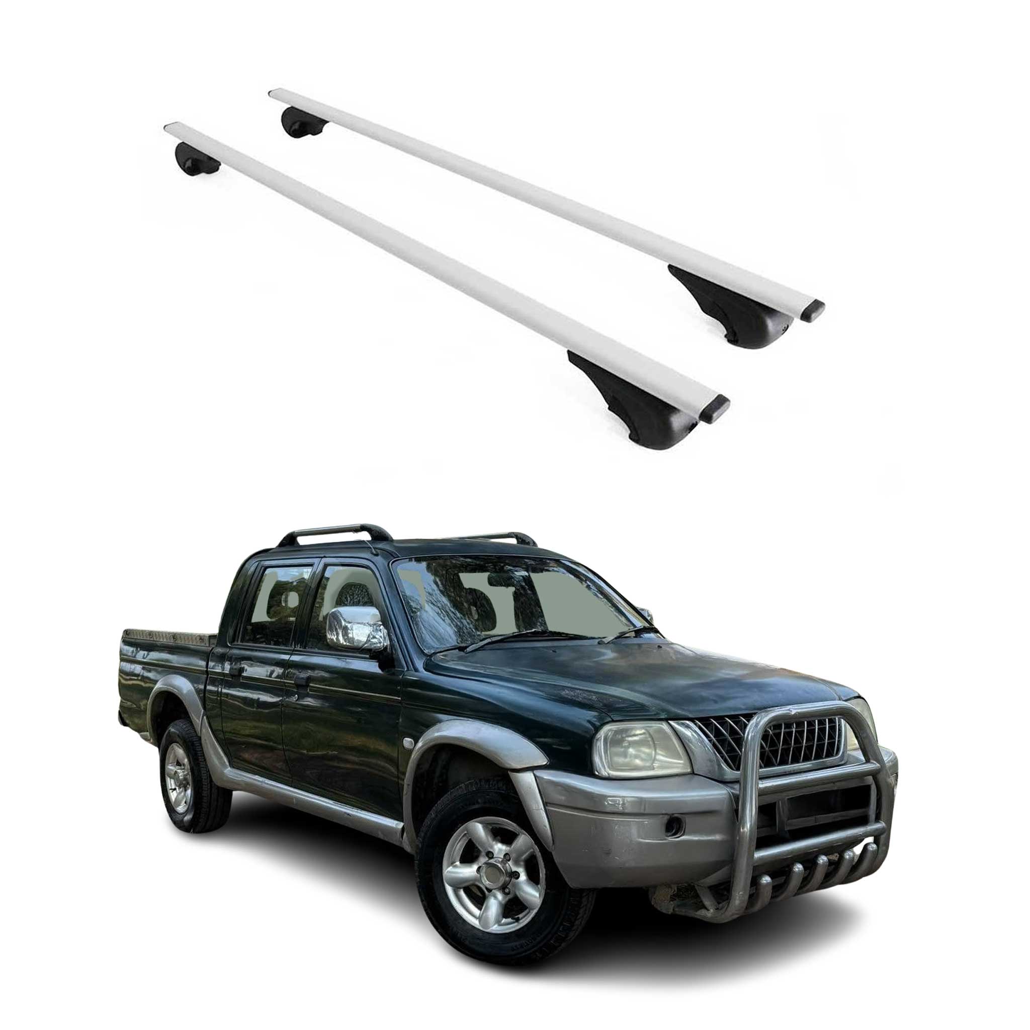 Dachträger Grundtäger für Mitsubishi L200 1996-2005 75kg Metall Silber 2 tlg