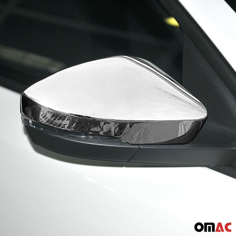 Spiegelkappen Spiegelabdeckung für VW T-Roc 2017-2025 Edelstahl Silber 2tlg