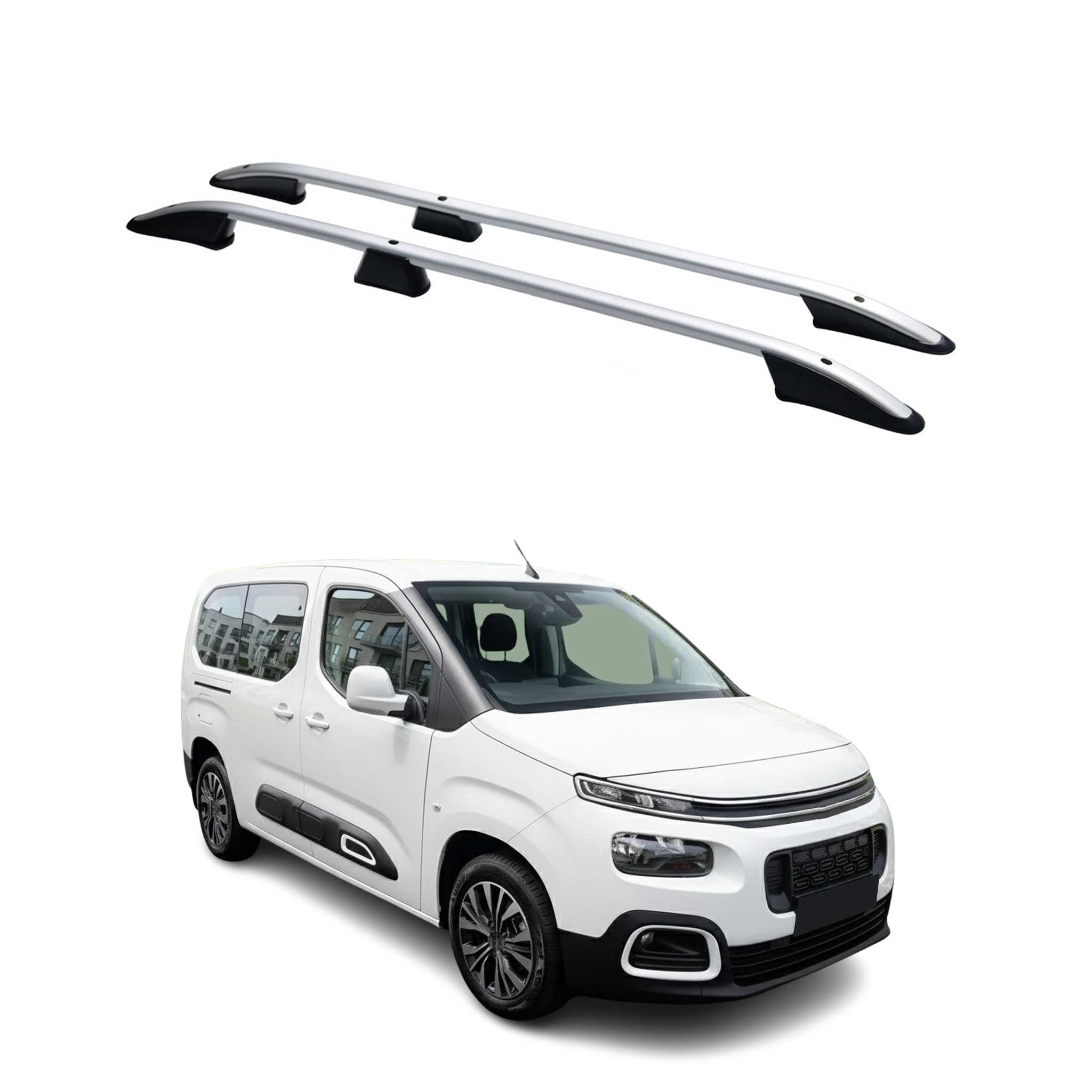 Dachreling Dachgepäckträger für Citroen Berlingo 2018-2026 L2 Langer Alu Grau