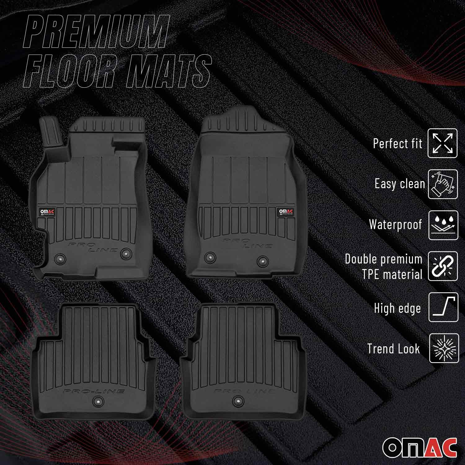 OMAC Gummi Fußmatten für Mazda 6 2008-2012 Premium TPE 3D Automatten Schwarz 4x