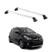 Dachträger Grundtäger für Opel Karl Rocks 2016-2019 5 tür 100kg Alu Grau 2x ABE