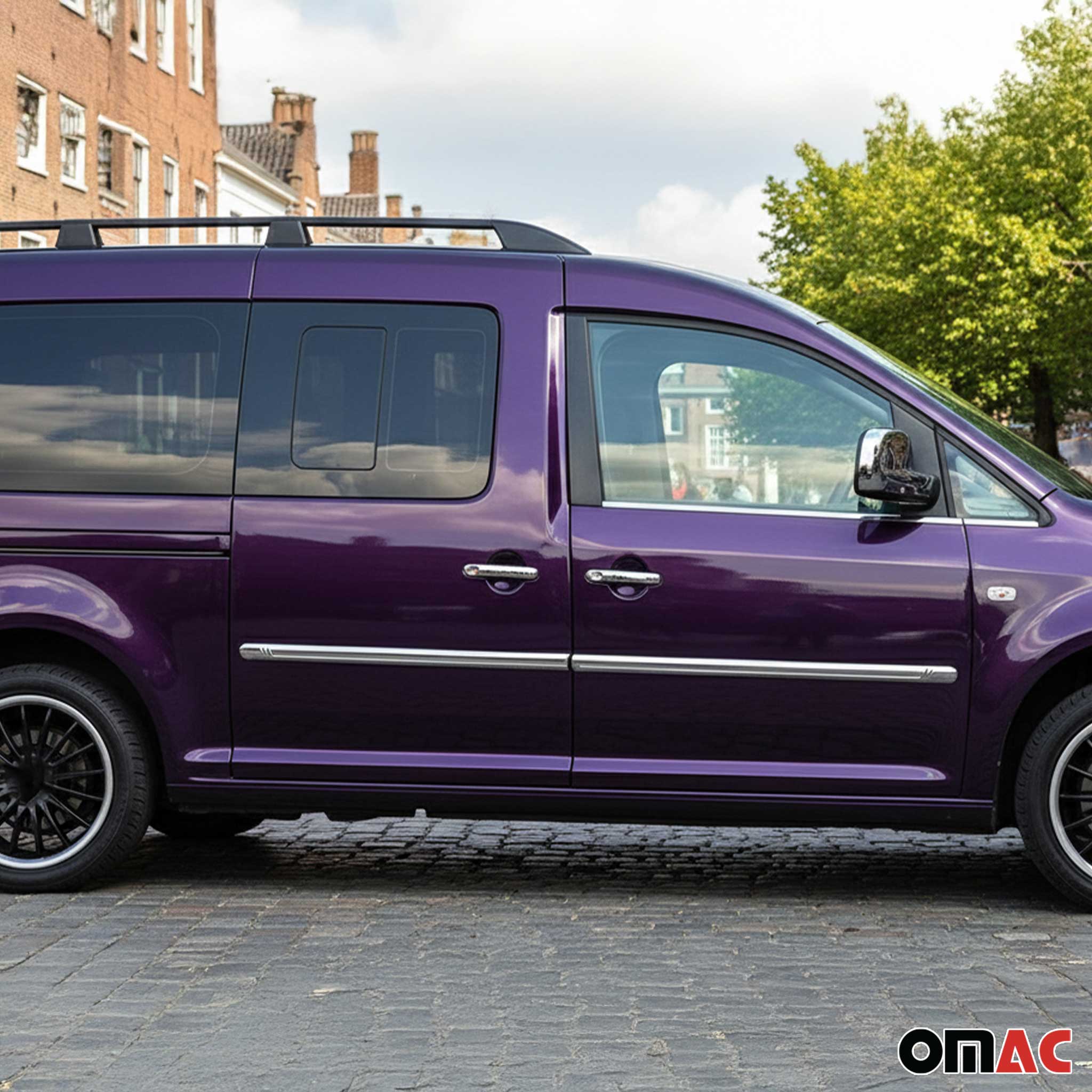 Seitentürleiste Türleisten Türschutzleisten für VW Caddy 2003-2015 Edelstahl 4x