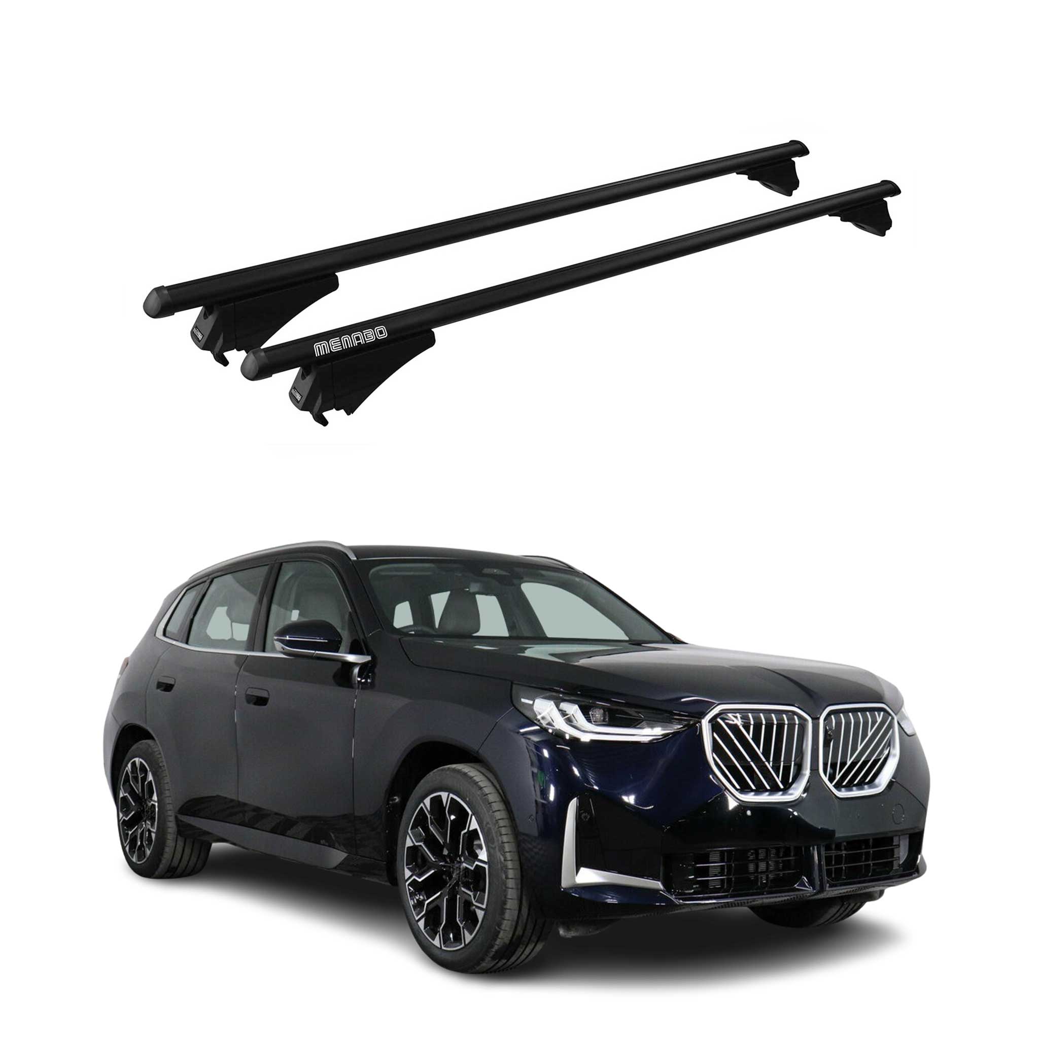 Menabo Dachträger Grundtäger für BMW X3 G45 2024-2025 75kg Alu Schwarz 2 tlg