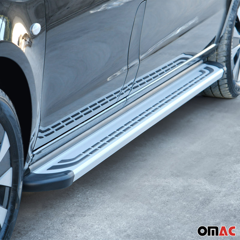 Trittbretter Seitenschweller Seitenbretter für Fiat 500X 2014-2021 Alu Grau