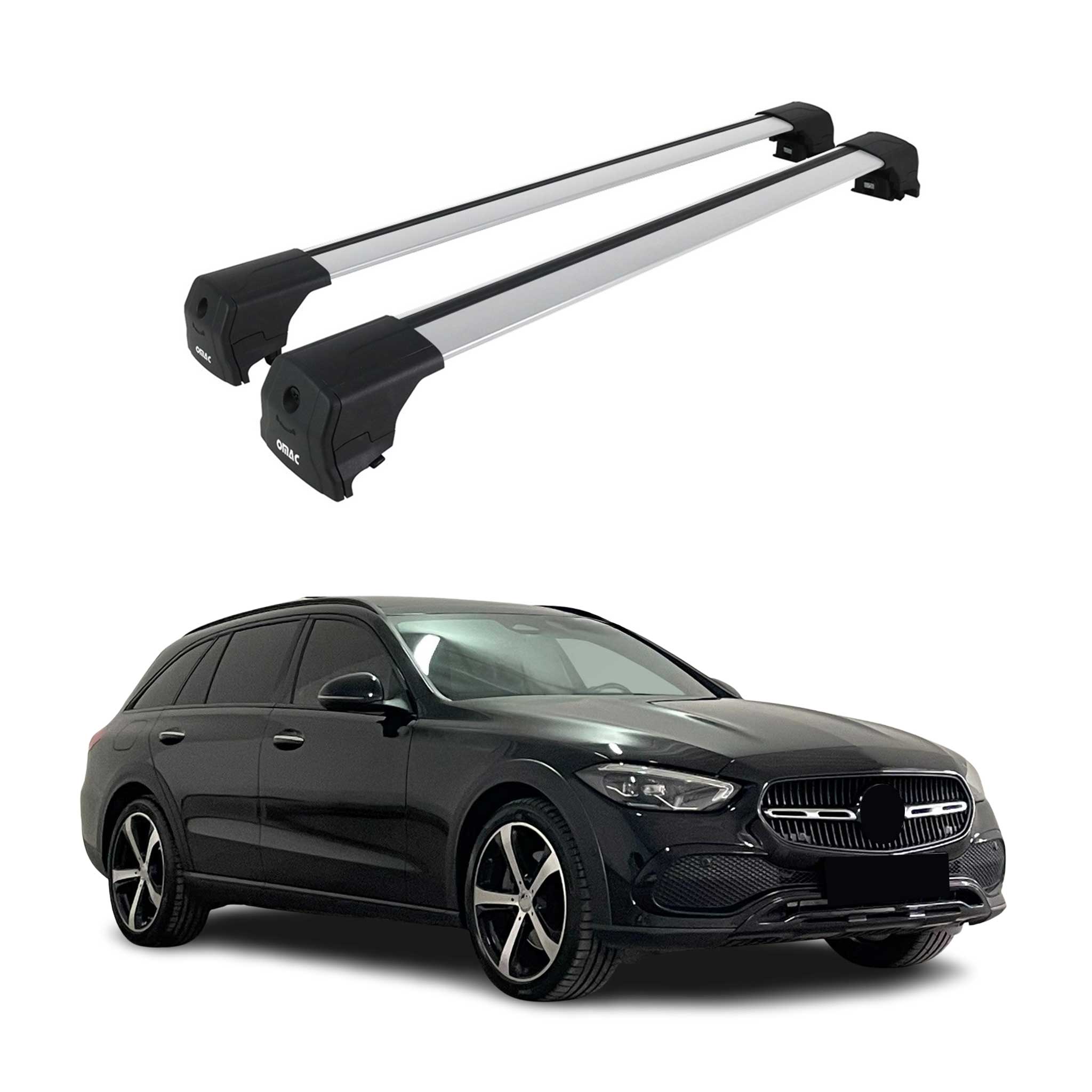 Dachträger Grundtäger für Mercedes C Klasse S206 2021-2026 Aluminium Silber 2tlg