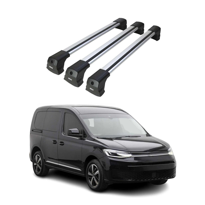Dachträger Grundtäger für VW Caddy Maxi 2020-2025 75kg Aluminium Silber 3 tlg