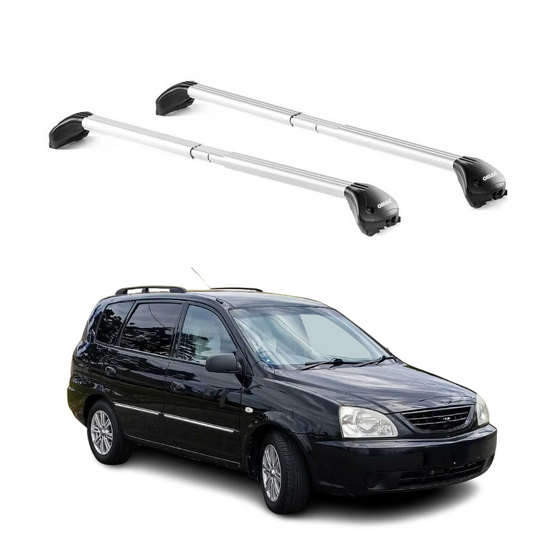 Dachträger Grundtäger für Kia Carens 2002-2006 100kg Aluminium Silber 2 tlg ABE