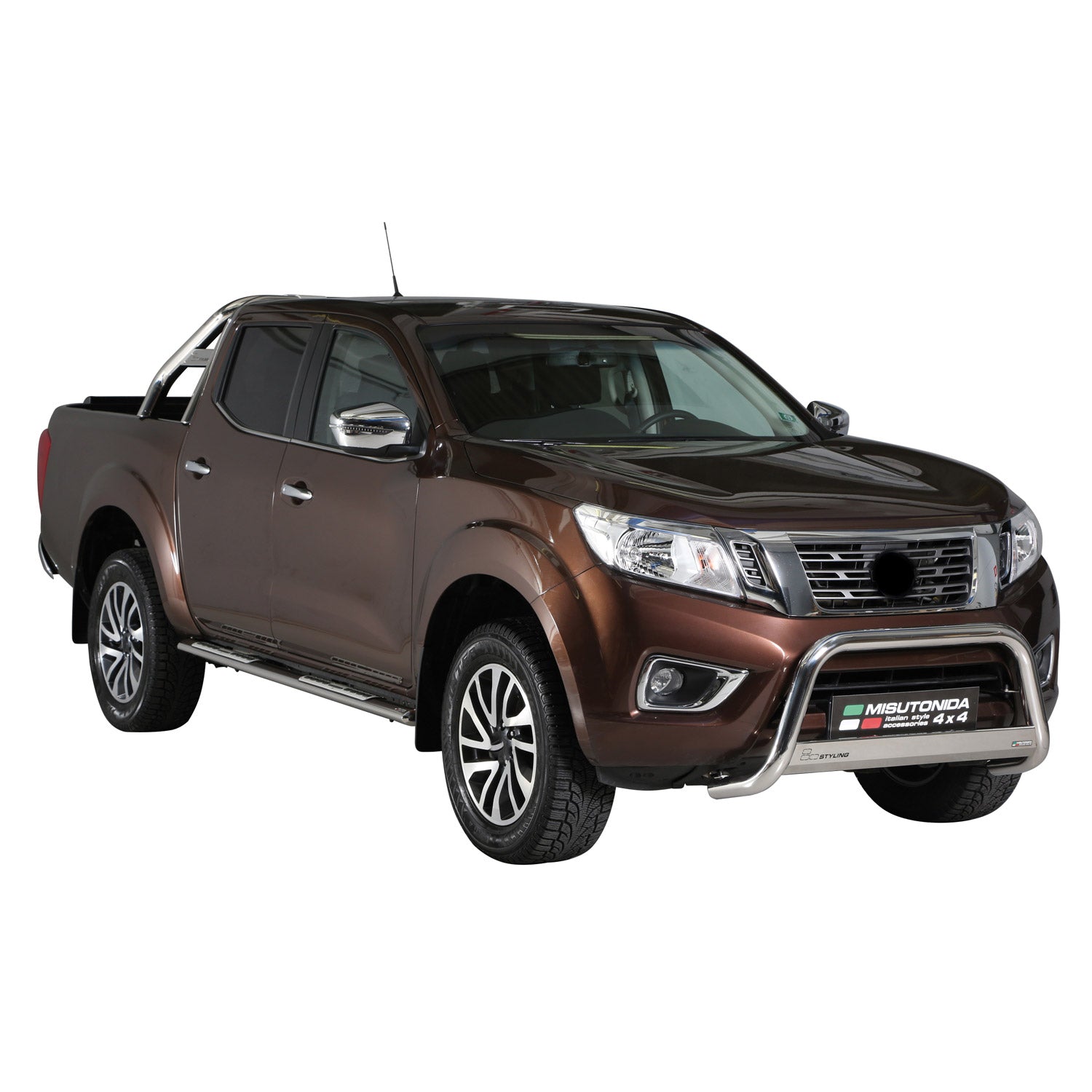 Stahl Schwellerrohre Trittbretter für Nissan NP300 Navara Double Cab 2015-2023