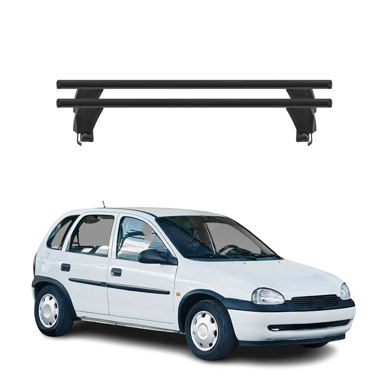 Menabo Dachträger Grundtäger für Opel Corsa B 1993-2000 50kg Alu Schwarz 2 tlg