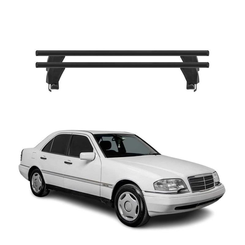 Menabo Dachträger für Mercedes C Klasse W202 Limo 1993-2000 50kg Alu Schwarz 2x