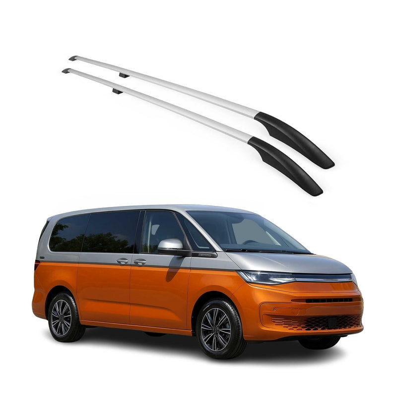 Dachreling Dachträger für VW Multivan T7 2022-2025 Langer L2 Alu Grau 2 tlg