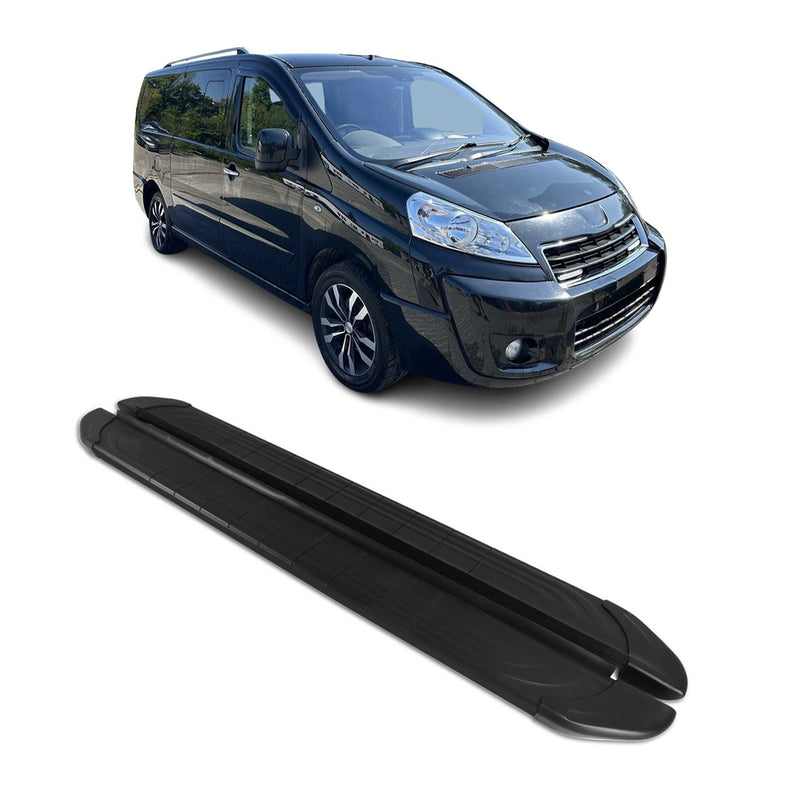 Trittbretter Seitenschweller für Peugeot Expert 2007-2017 L2 Aluminium Schwarz
