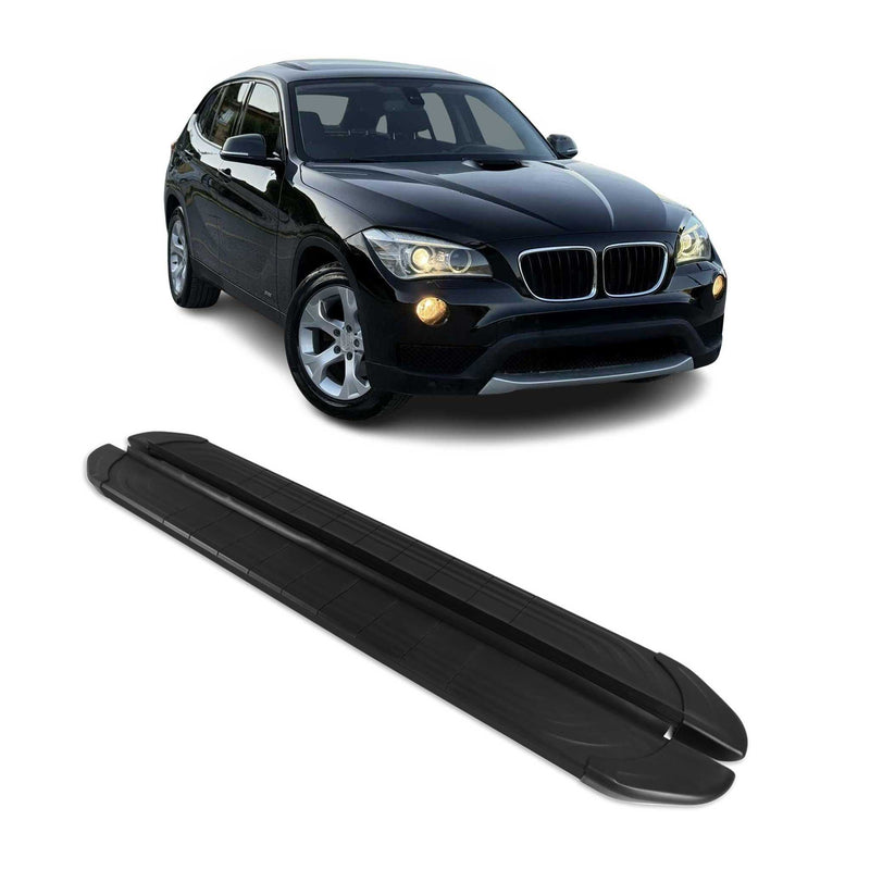 Seitenschweller Trittbretter für BMW X1 2009-2015 Schwarz Aluminium 2 tlg
